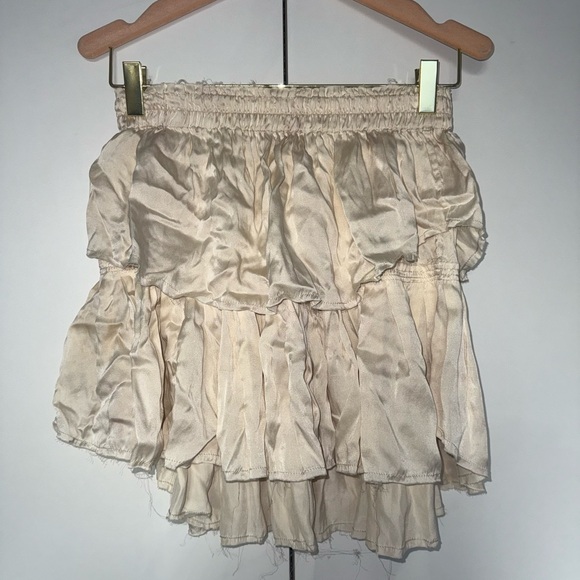 LoveShackFancy Cream Ruffled Women's Skirt - Picture 1 of 5